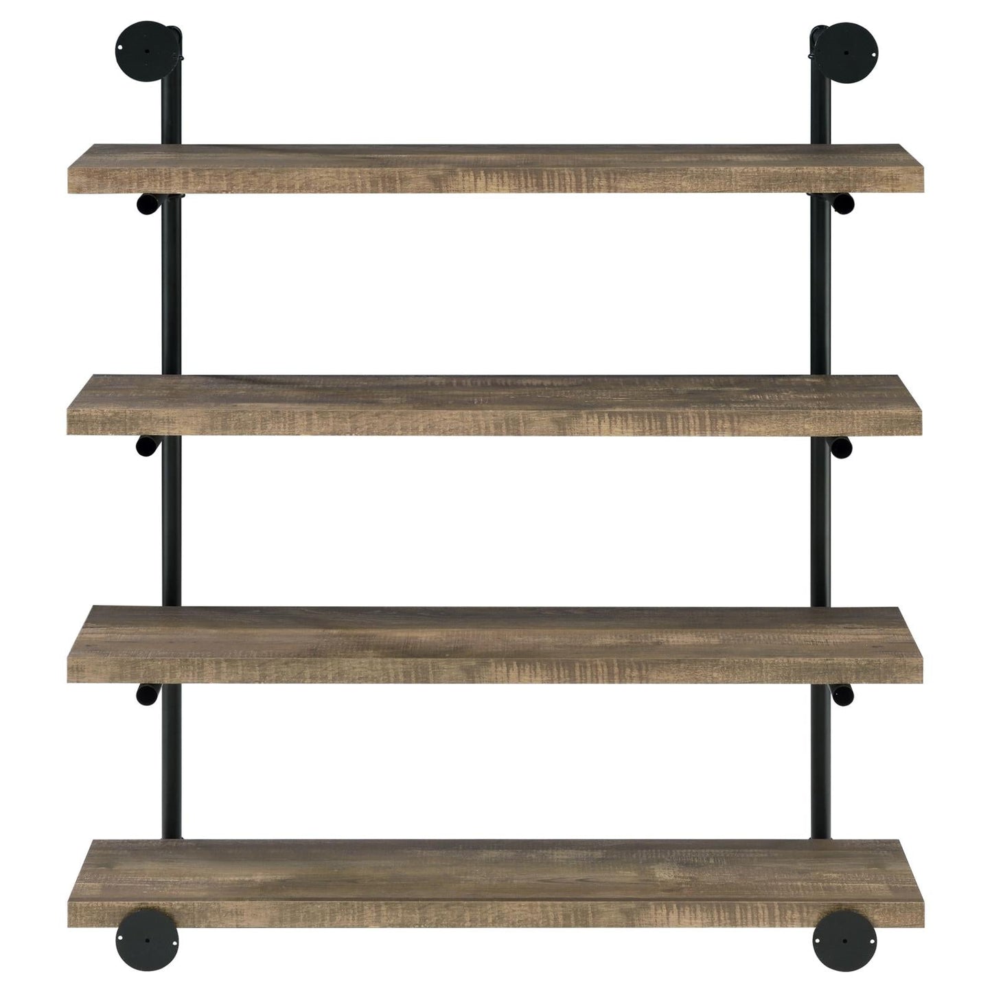 Elmcrest 40-inch Wall Shelf Black/Rustic Oak - 804417 - Luna Furniture - Dallas Store