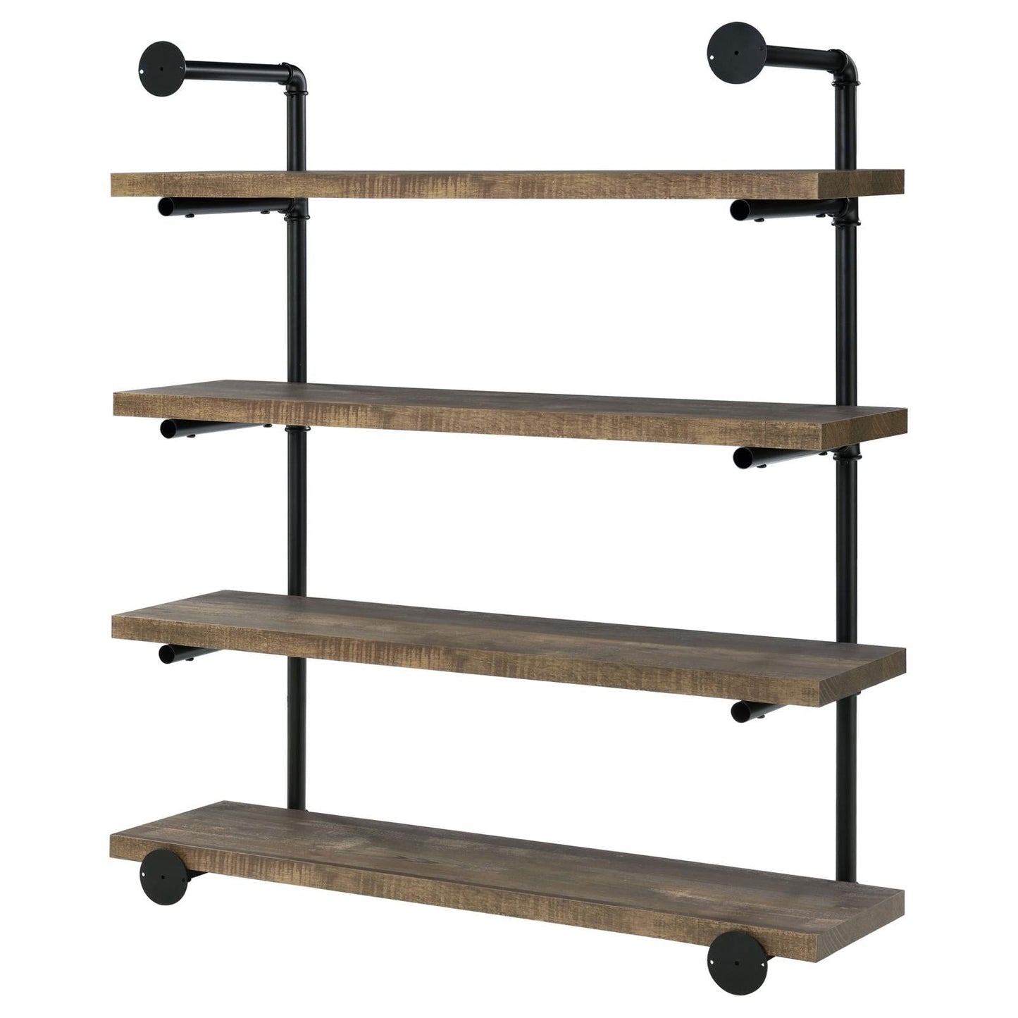 Elmcrest 40-inch Wall Shelf Black/Rustic Oak - 804417 - Luna Furniture - Dallas Store