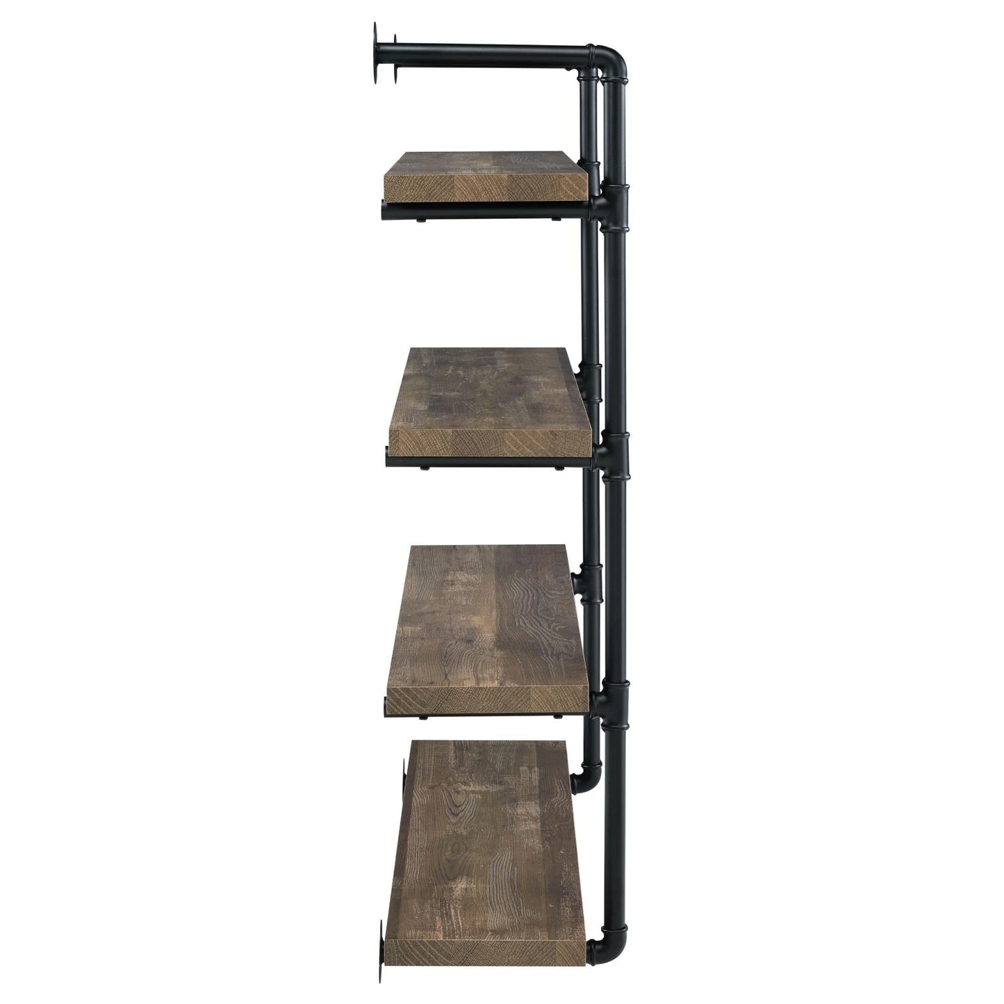Elmcrest 40-inch Wall Shelf Black/Rustic Oak - 804417 - Luna Furniture - Dallas Store