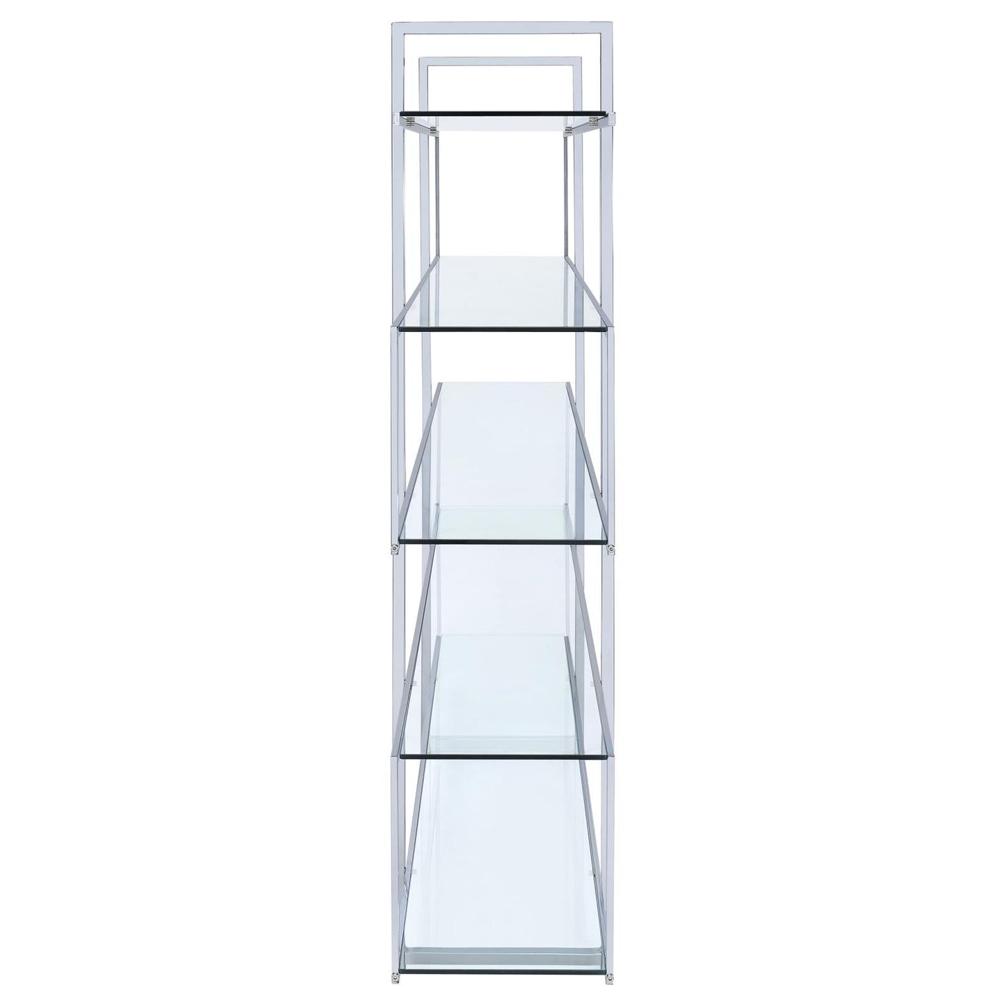 Elmer Clear/Chrome 5-Shelf Bookcase - 801304 - Luna Furniture - Dallas Store