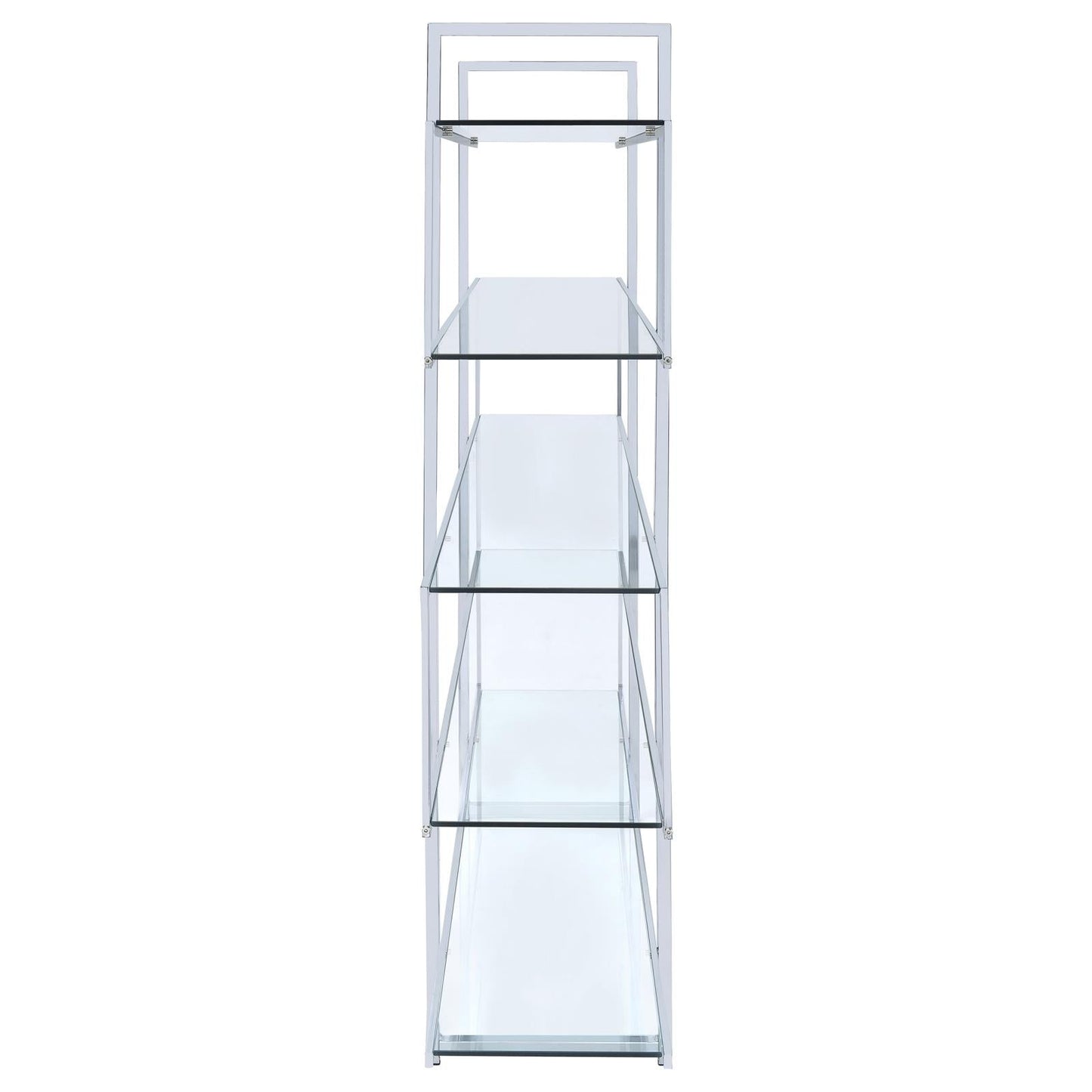 Elmer Clear/Chrome 5-Shelf Bookcase - 801304 - Luna Furniture - Dallas Store