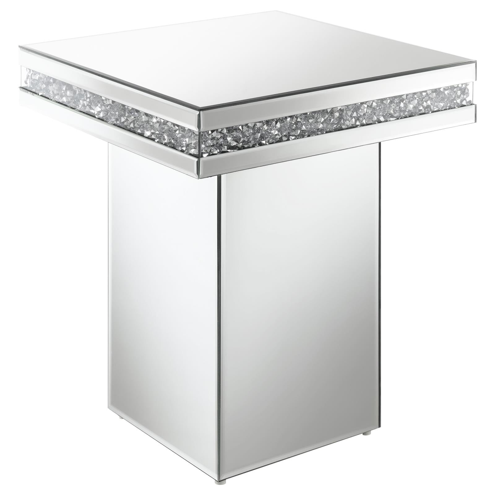 Elora Mirror Pedestal Square Top Accent Table - 936137 - Luna Furniture - Dallas Store