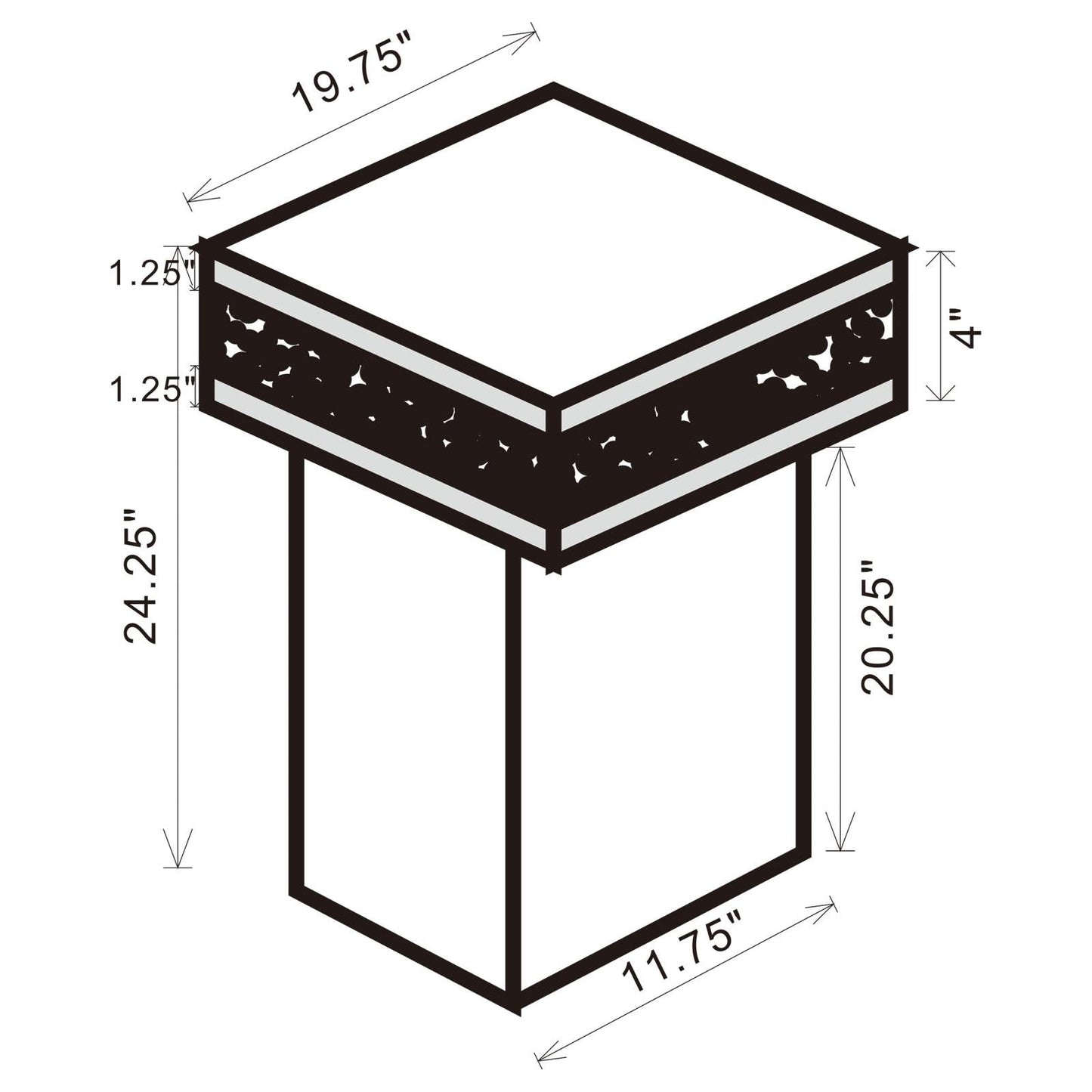 Elora Mirror Pedestal Square Top Accent Table - 936137 - Luna Furniture - Dallas Store
