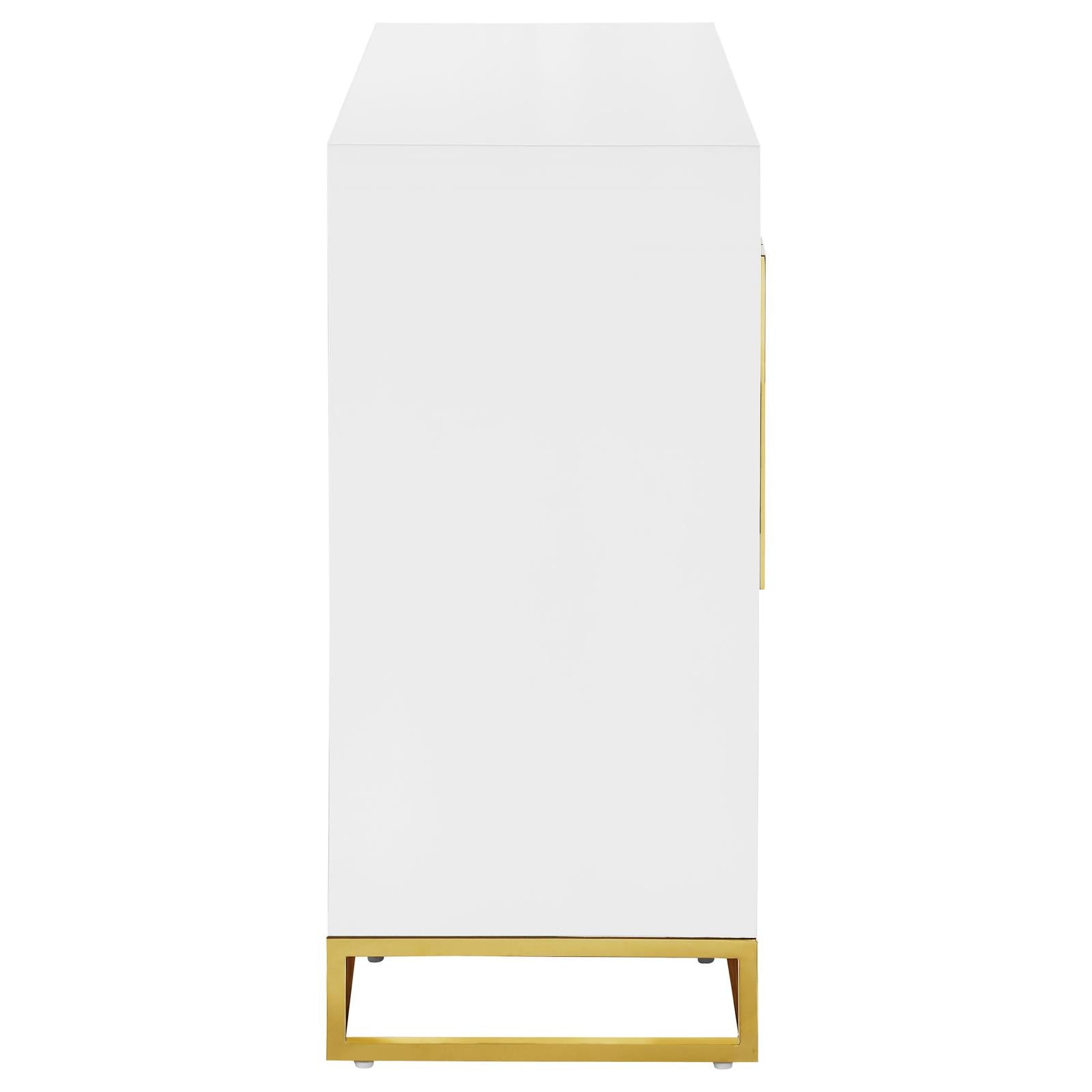 Elsa White/Gold 2-Door Accent Cabinet with Adjustable Shelves - 959594 - Luna Furniture - Dallas Store
