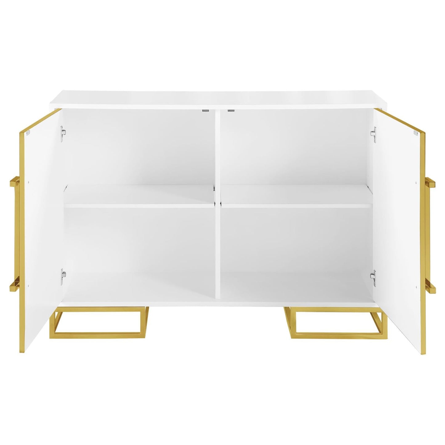 Elsa White/Gold 2-Door Accent Cabinet with Adjustable Shelves - 959594 - Luna Furniture - Dallas Store