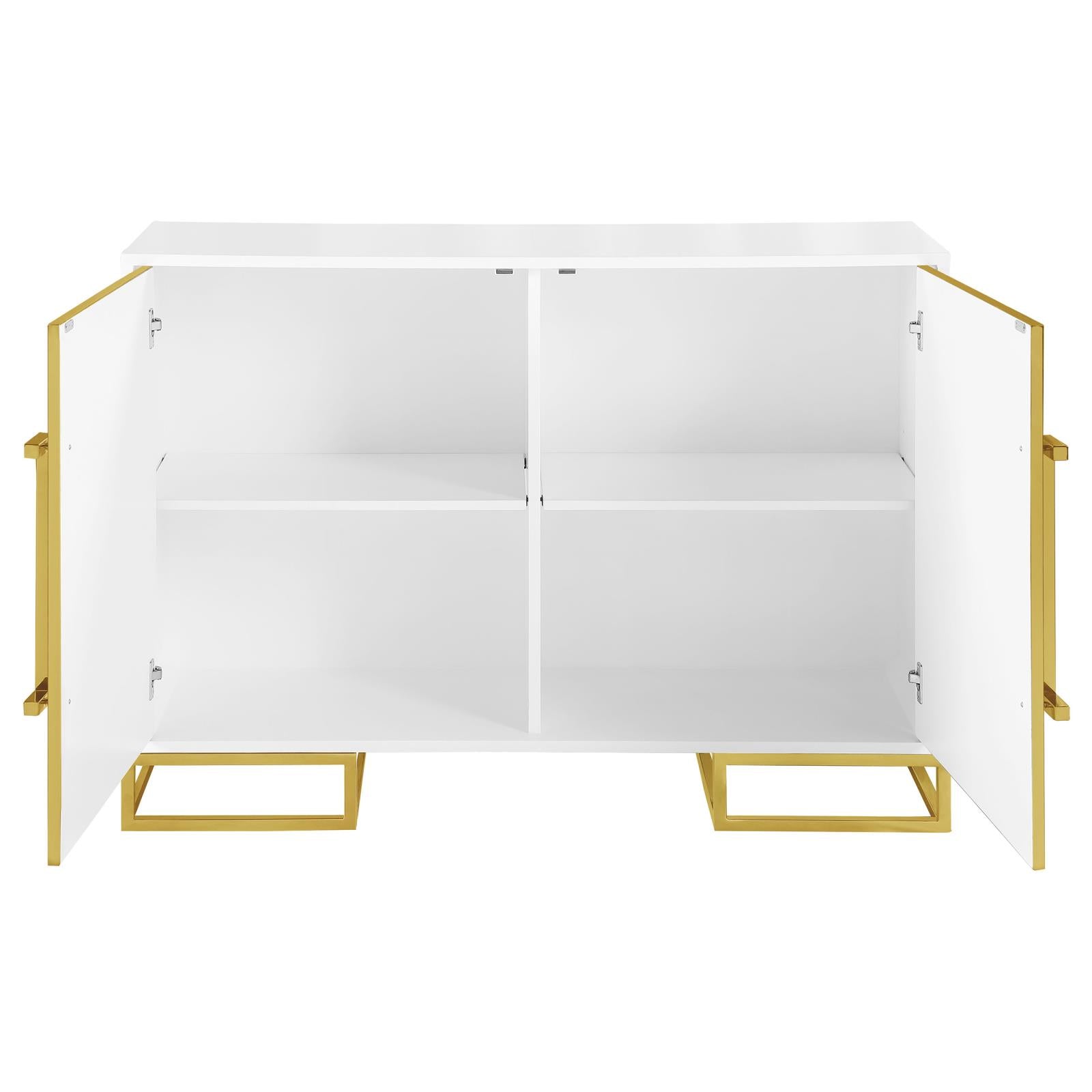 Elsa White/Gold 2-Door Accent Cabinet with Adjustable Shelves - 959594 - Luna Furniture - Dallas Store