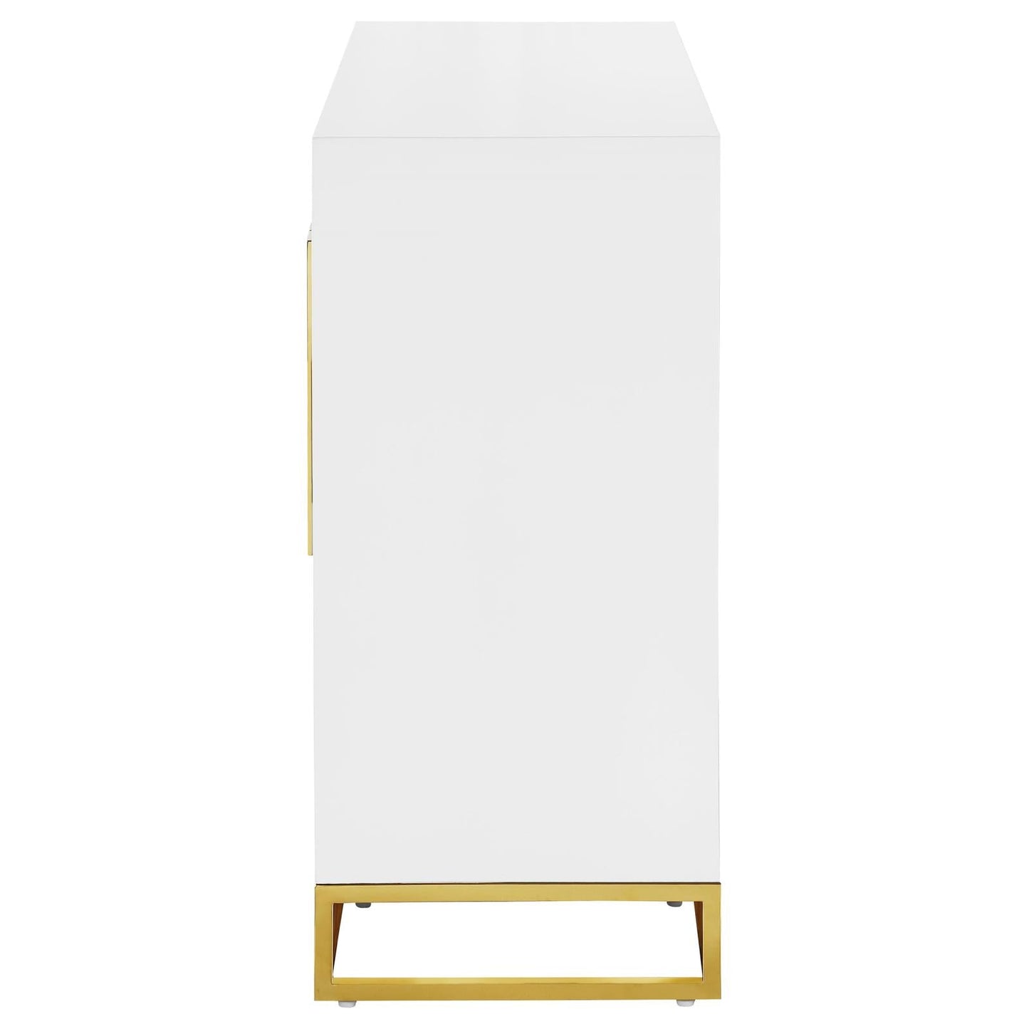 Elsa White/Gold 2-Door Accent Cabinet with Adjustable Shelves - 959594 - Luna Furniture - Dallas Store