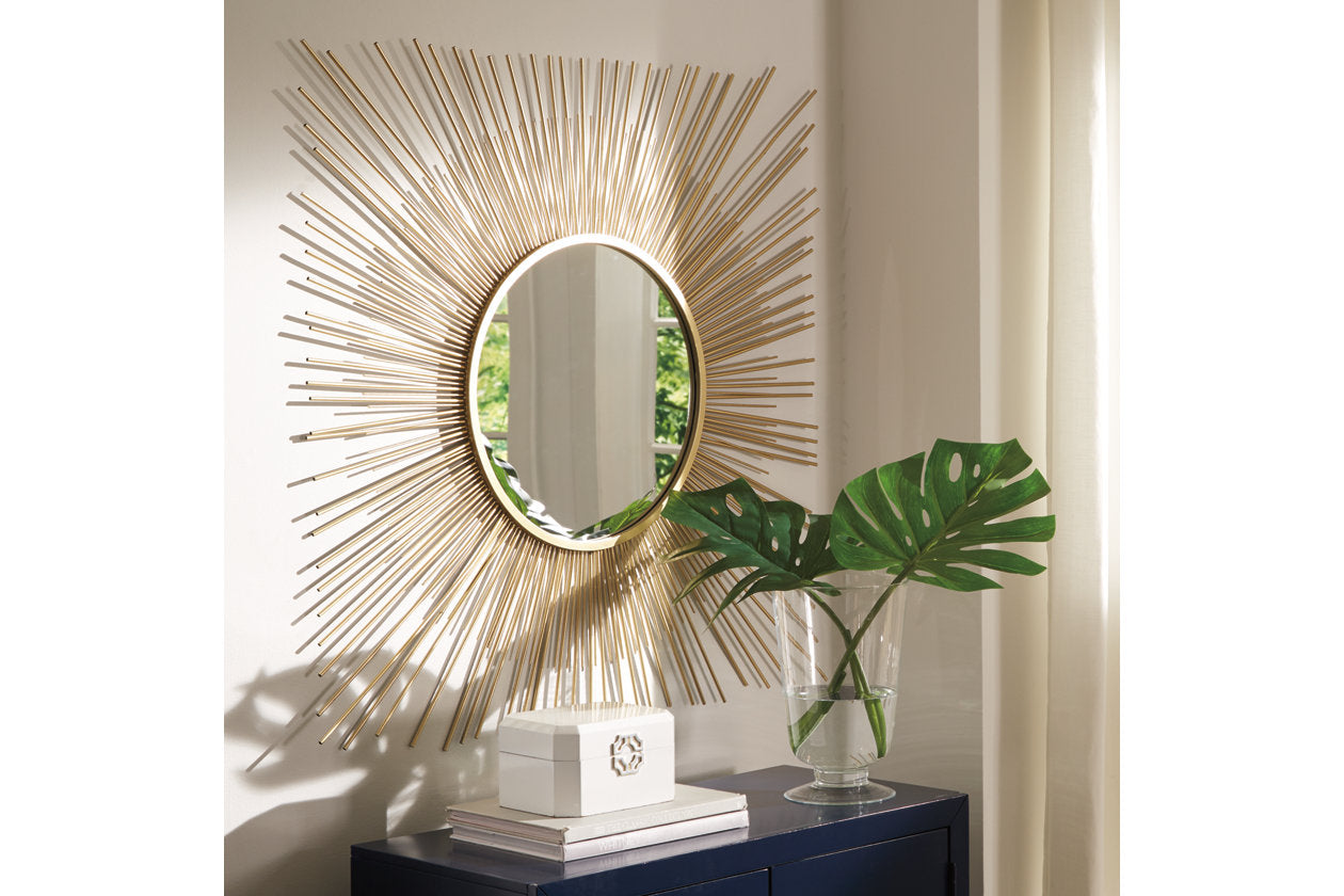 Elspeth Gold Finish Accent Mirror - A8010124 - Luna Furniture - Dallas Store