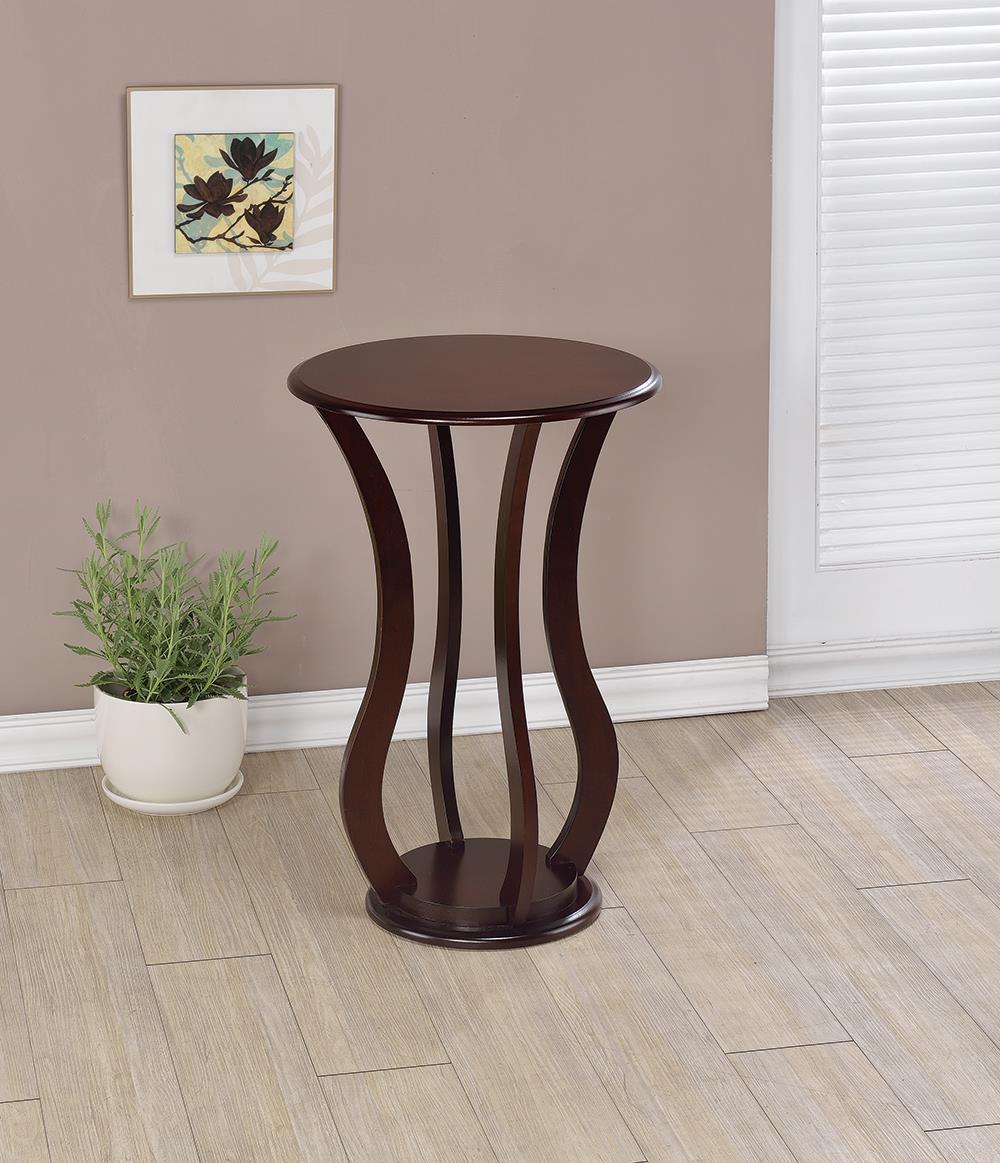 Elton Cherry Round Top Accent Table - 900934 - Luna Furniture - Dallas Store