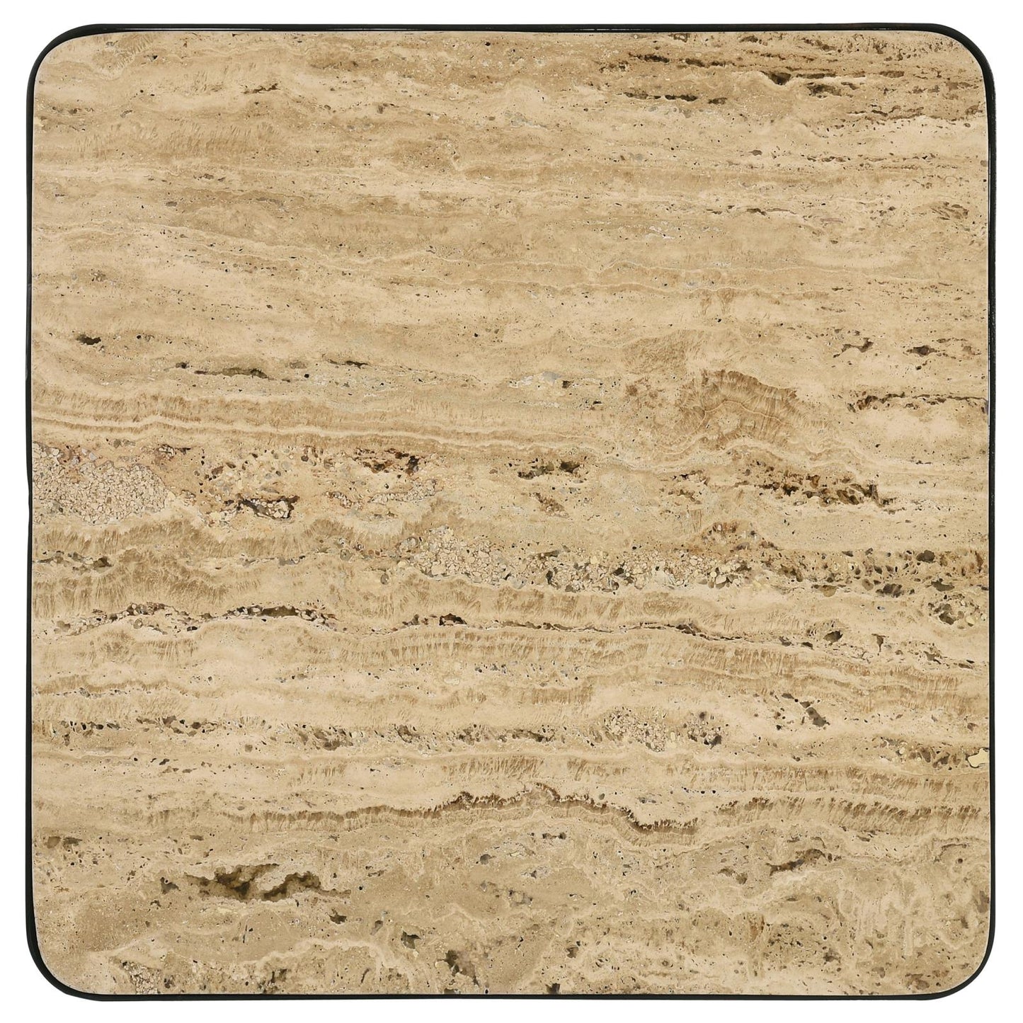 Elyna Travertine/Black Square Accent Table - 935855 - Luna Furniture - Dallas Store