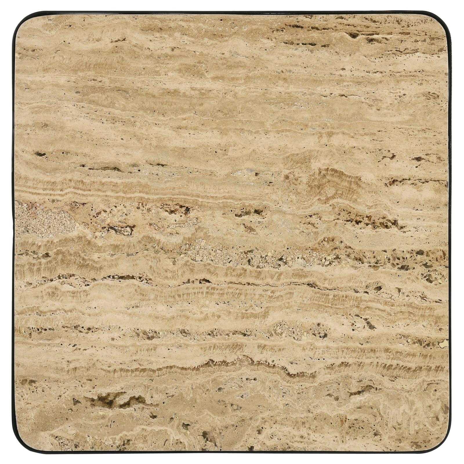 Elyna Travertine/Black Square Accent Table - 935855 - Luna Furniture - Dallas Store