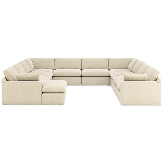 Elyza Linen 10-Piece LAF Chaise Sectional - SET | 1000616 | 1000665 | 1000677 | 1000677 | 1000646 | 1000646 | 1000646 | 1000646 | 1000646 | 1000646 - Luna Furniture - Dallas Store
