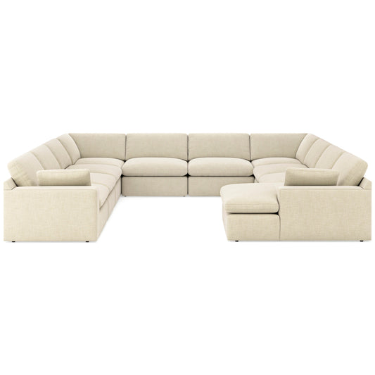 Elyza Linen 10-Piece RAF Chaise Sectional - SET | 1000617 | 1000664 | 1000677 | 1000677 | 1000646 | 1000646 | 1000646 | 1000646 | 1000646 | 1000646 - Luna Furniture - Dallas Store