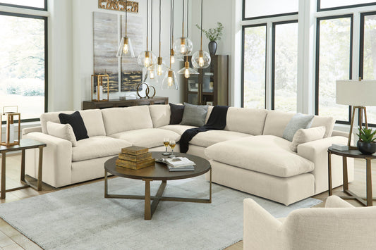 Elyza Linen 5-Piece RAF Sectional - SET | 1000617 | 1000664 | 1000677 | 1000646(2) | 1000608 - Luna Furniture - Dallas Store
