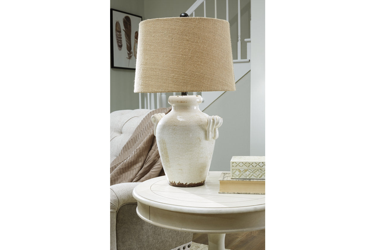 Emelda Cream Table Lamp - L100664 - Luna Furniture - Dallas Store