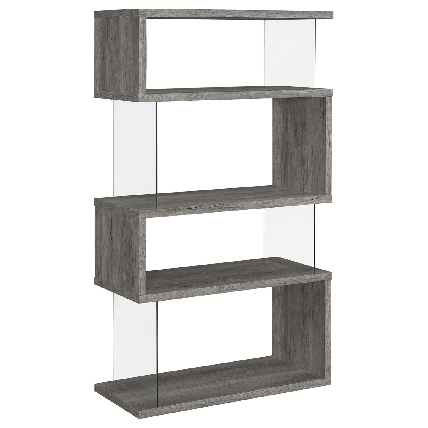 Emelle 4-Shelf Bookcase with Glass Panels - 802340 - Luna Furniture - Dallas Store