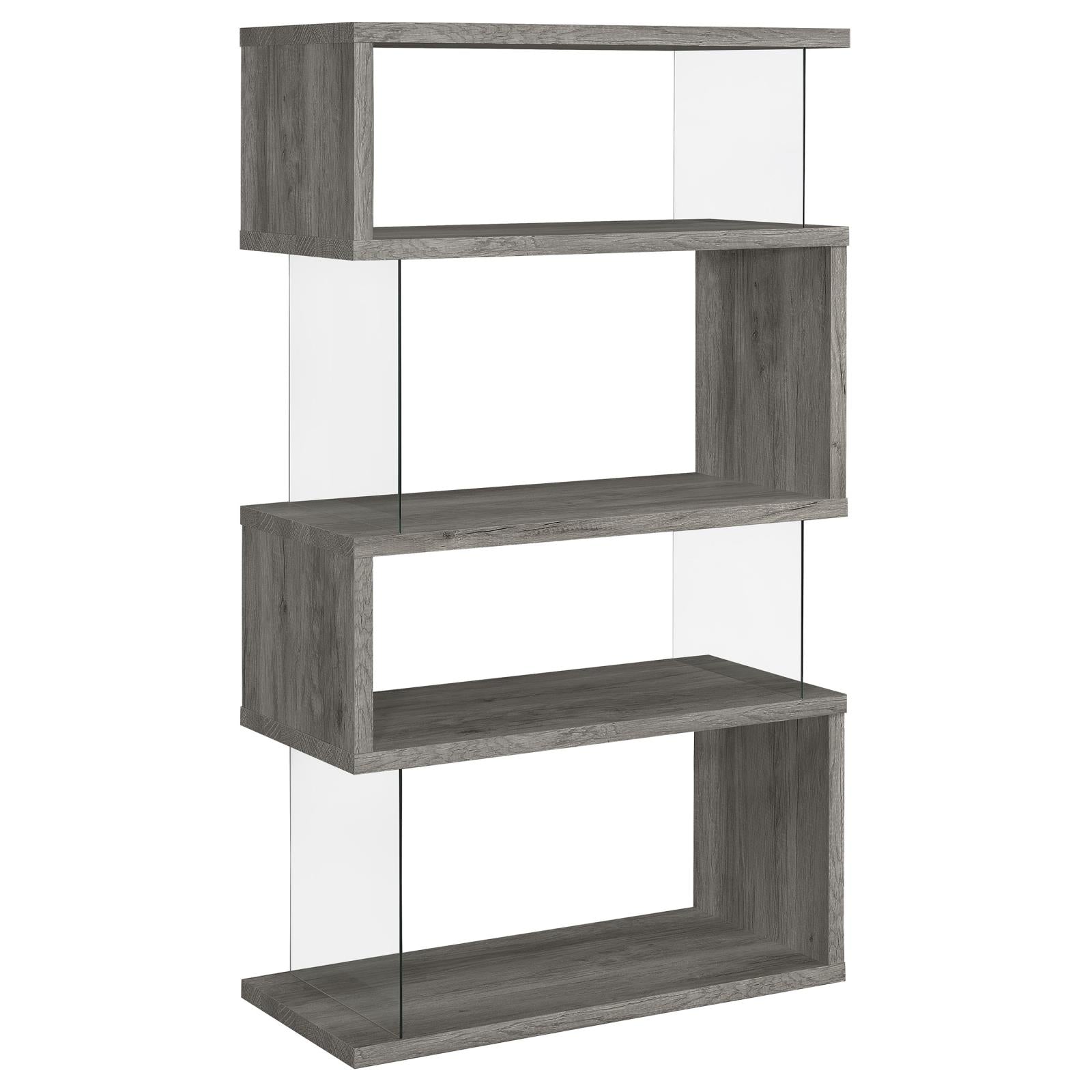 Emelle 4-Shelf Bookcase with Glass Panels - 802340 - Luna Furniture - Dallas Store
