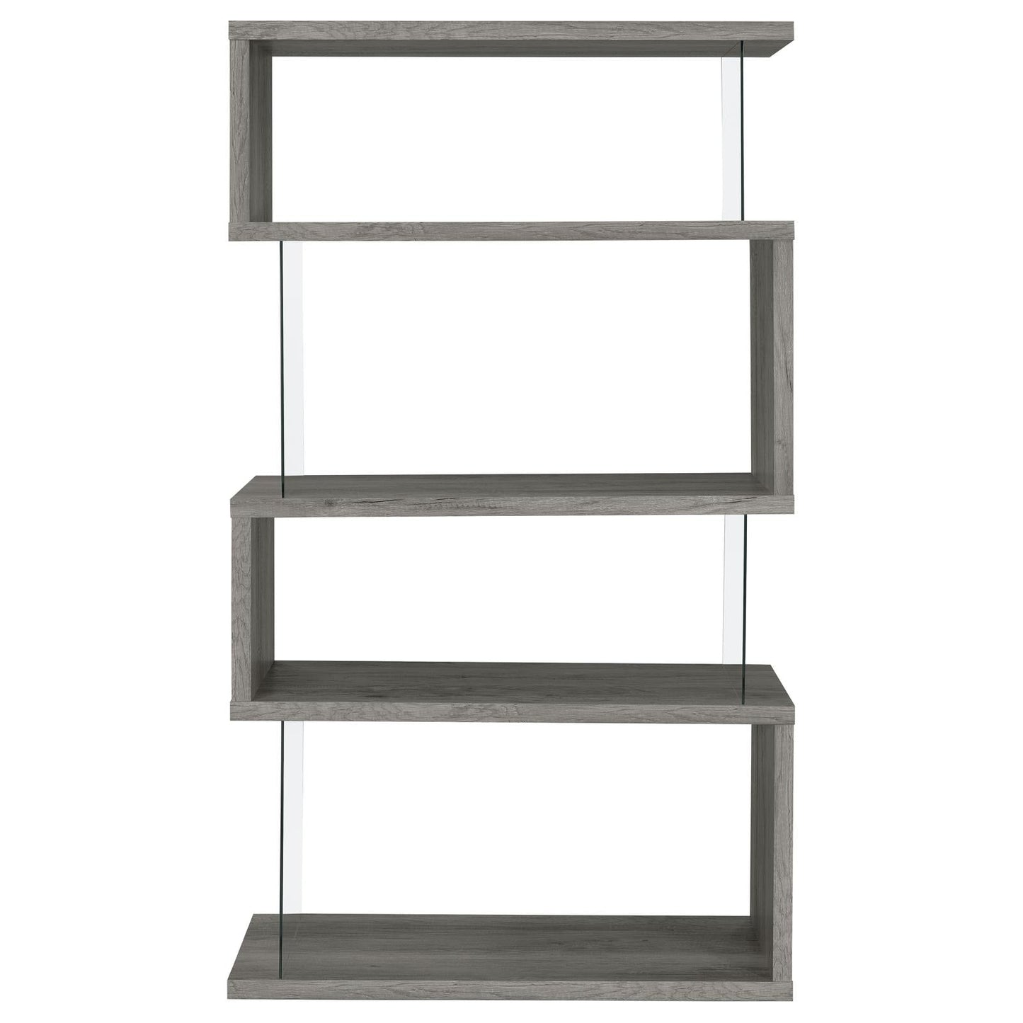 Emelle 4-Shelf Bookcase with Glass Panels - 802340 - Luna Furniture - Dallas Store