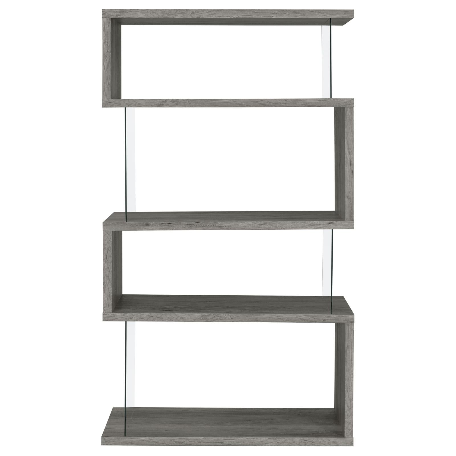 Emelle 4-Shelf Bookcase with Glass Panels - 802340 - Luna Furniture - Dallas Store