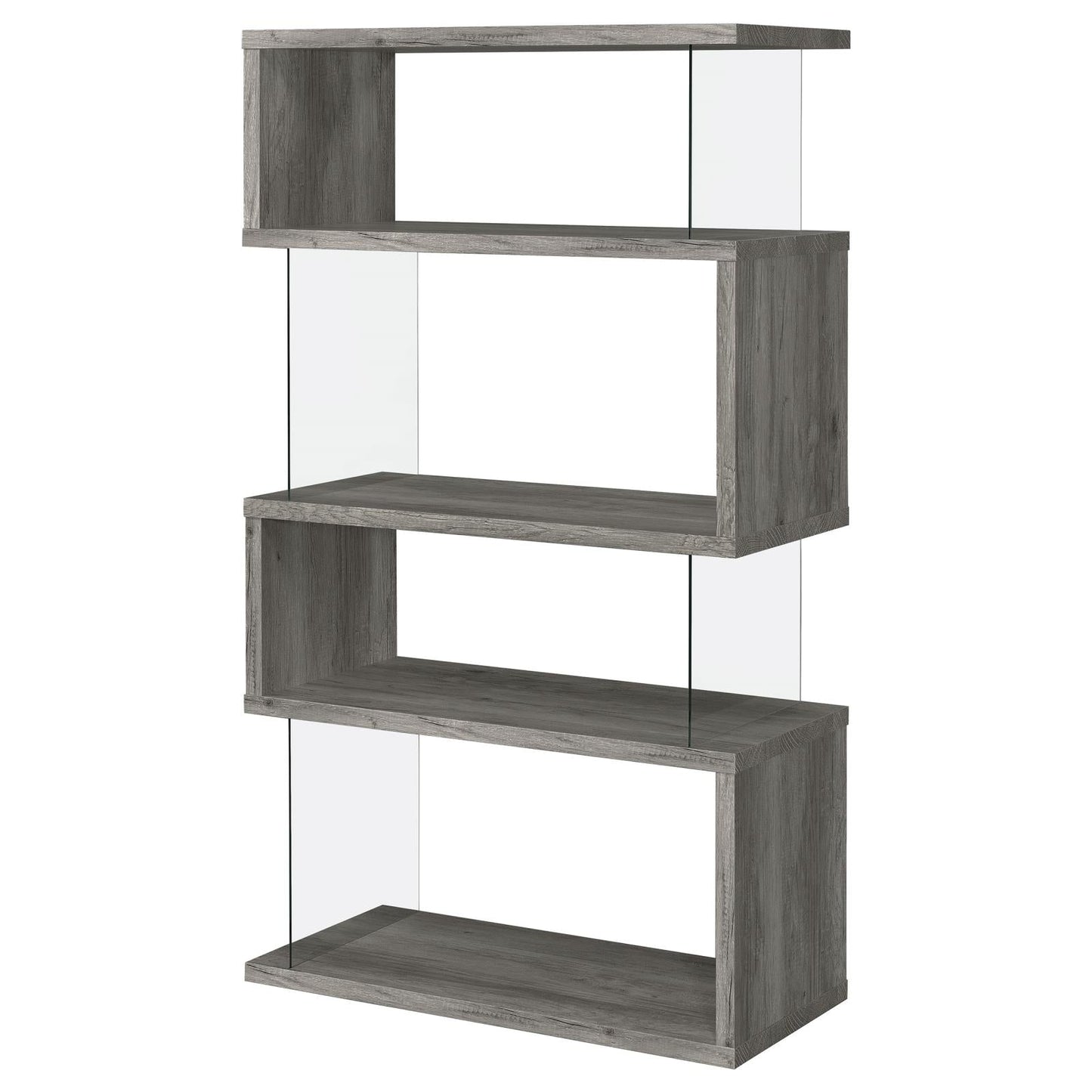 Emelle 4-Shelf Bookcase with Glass Panels - 802340 - Luna Furniture - Dallas Store
