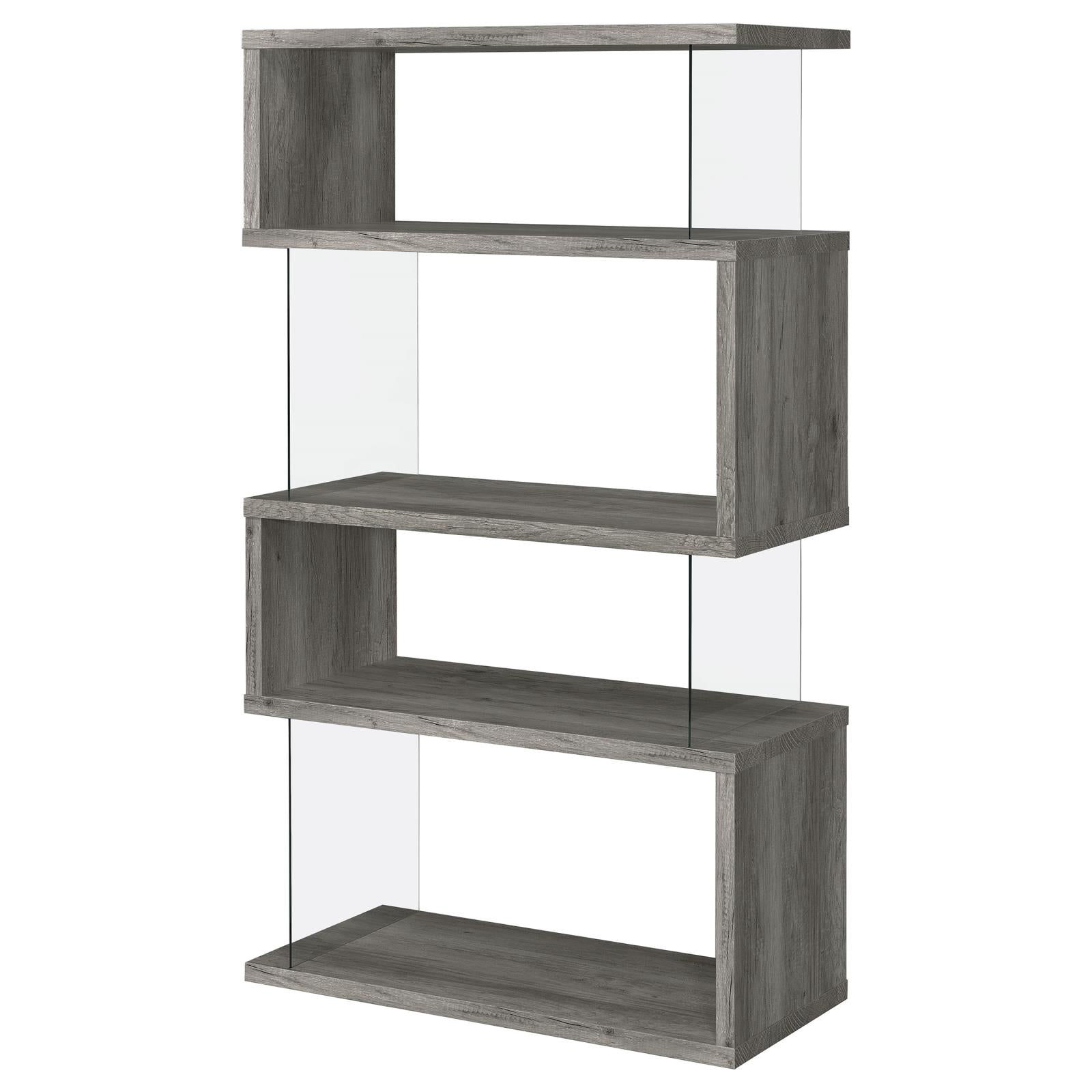 Emelle 4-Shelf Bookcase with Glass Panels - 802340 - Luna Furniture - Dallas Store