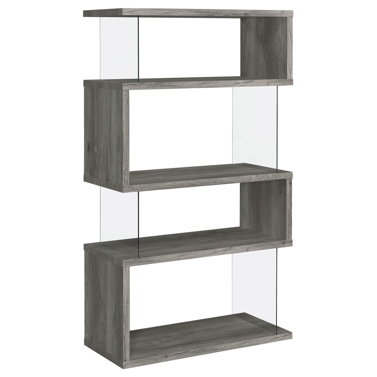 Emelle 4-Shelf Bookcase with Glass Panels - 802340 - Luna Furniture - Dallas Store