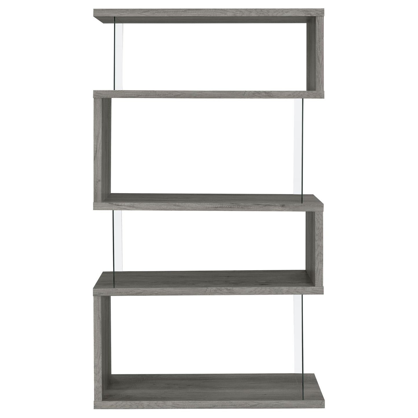 Emelle 4-Shelf Bookcase with Glass Panels - 802340 - Luna Furniture - Dallas Store