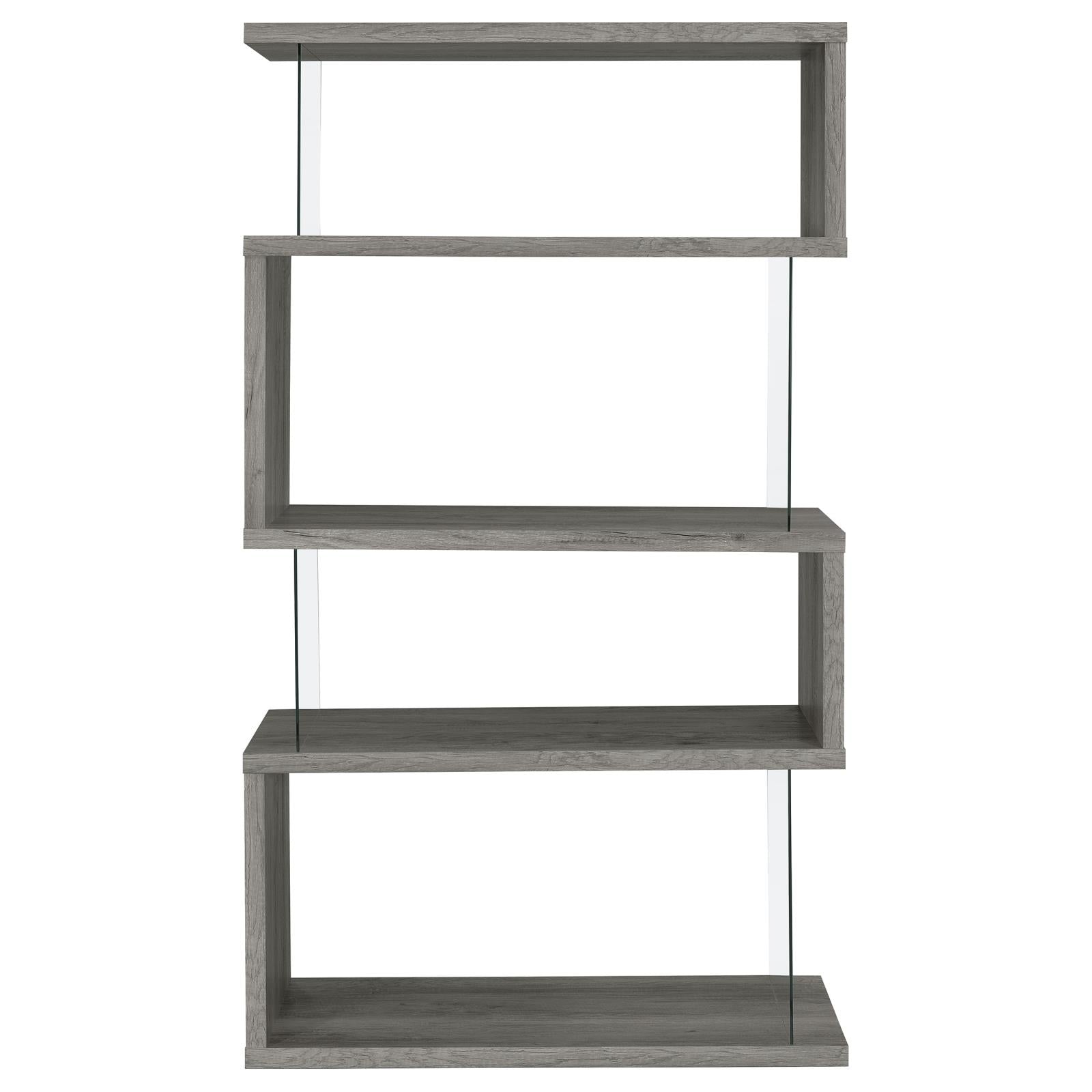Emelle 4-Shelf Bookcase with Glass Panels - 802340 - Luna Furniture - Dallas Store