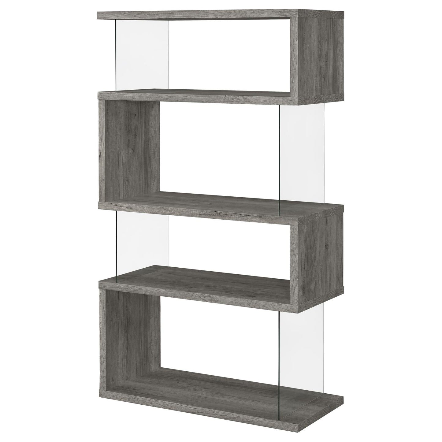 Emelle 4-Shelf Bookcase with Glass Panels - 802340 - Luna Furniture - Dallas Store