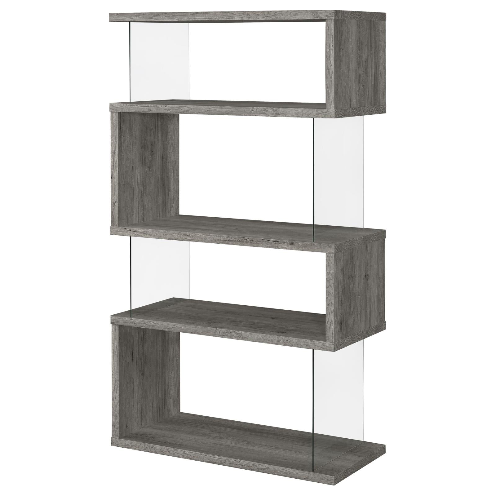 Emelle 4-Shelf Bookcase with Glass Panels - 802340 - Luna Furniture - Dallas Store