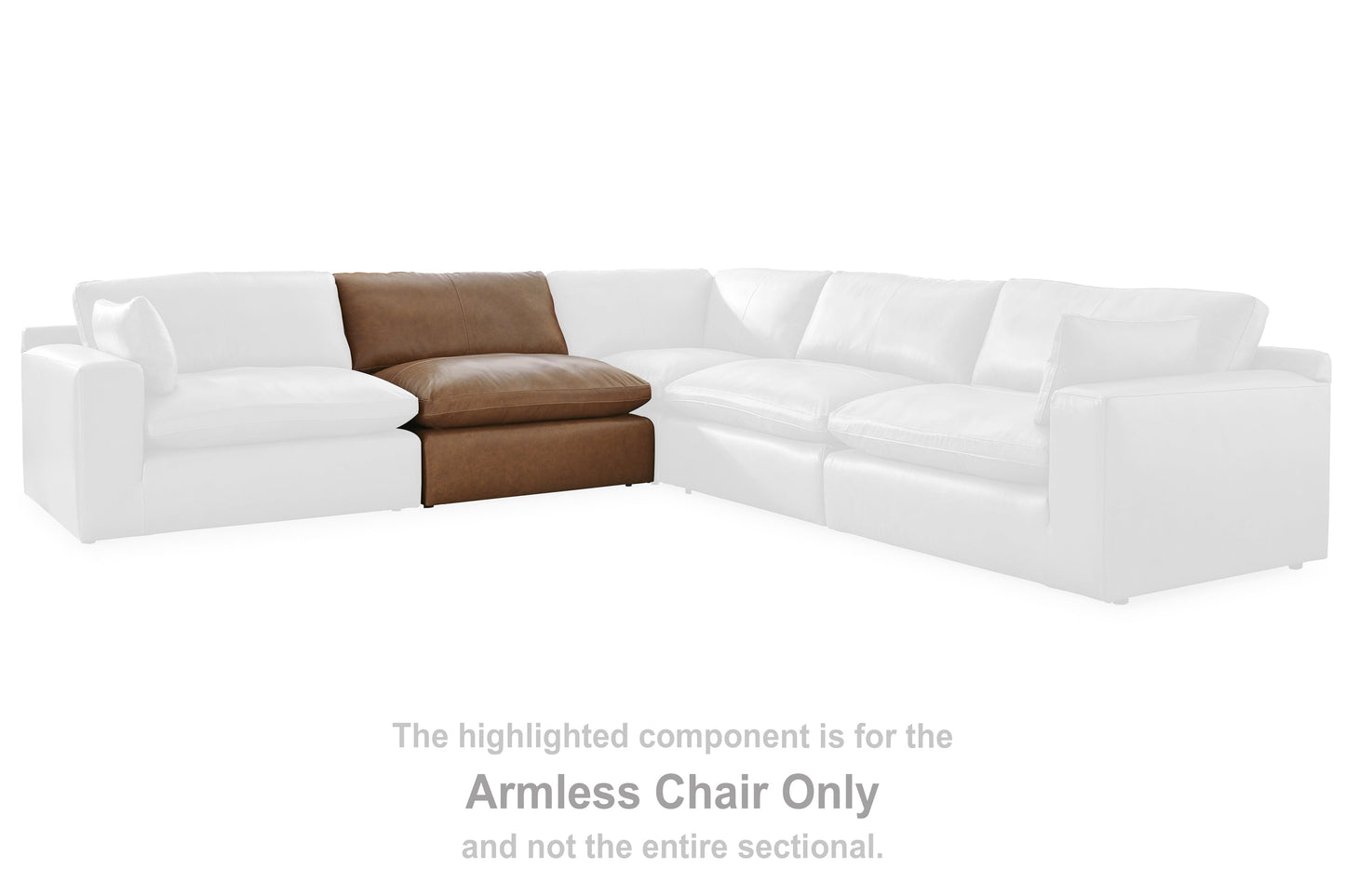 Emilia Caramel Armless Chair - 3090146 - Luna Furniture - Dallas Store