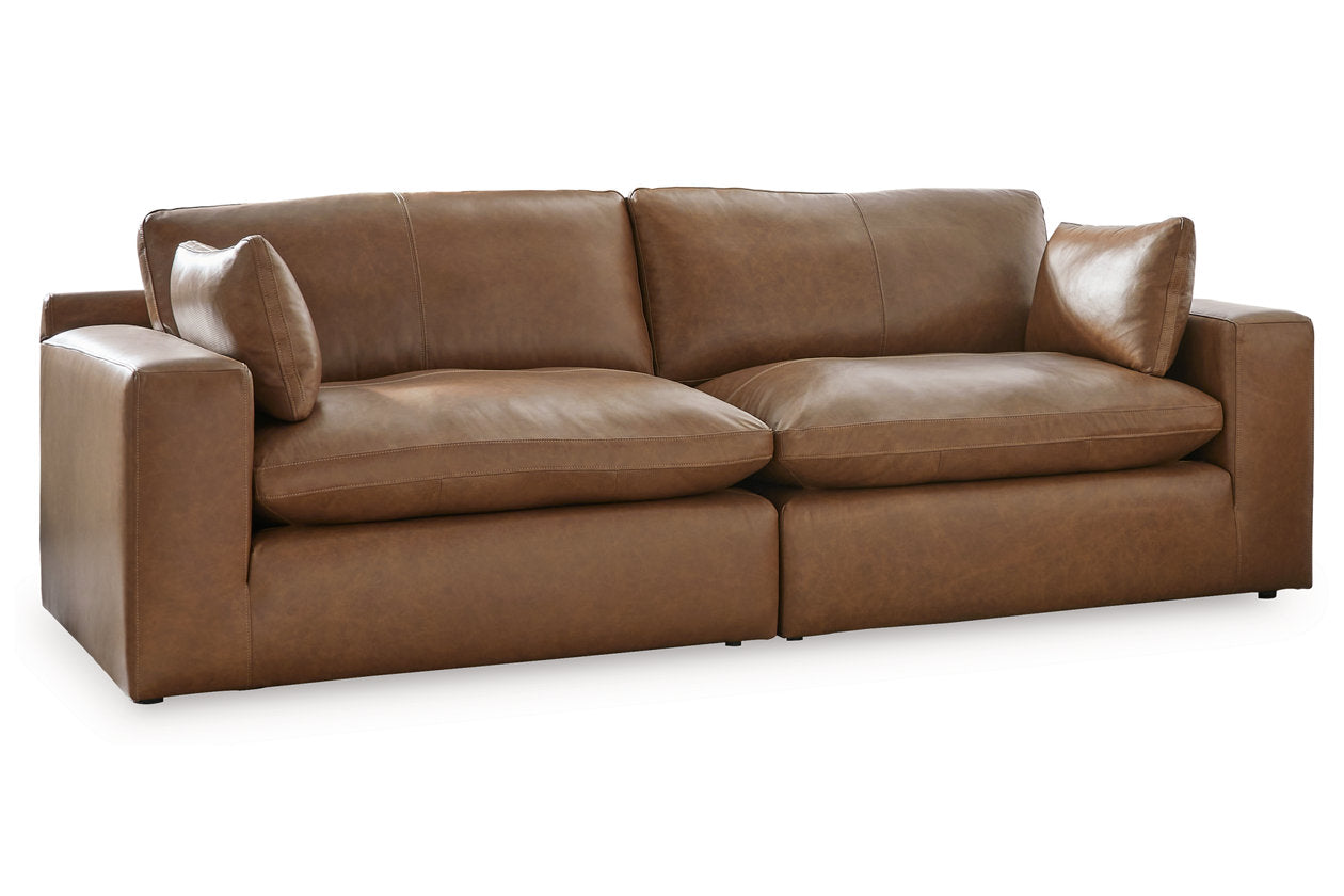 Emilia Caramel Leather 2-Piece Loveseat - SET | 3090164 | 3090165 - Luna Furniture - Dallas Store