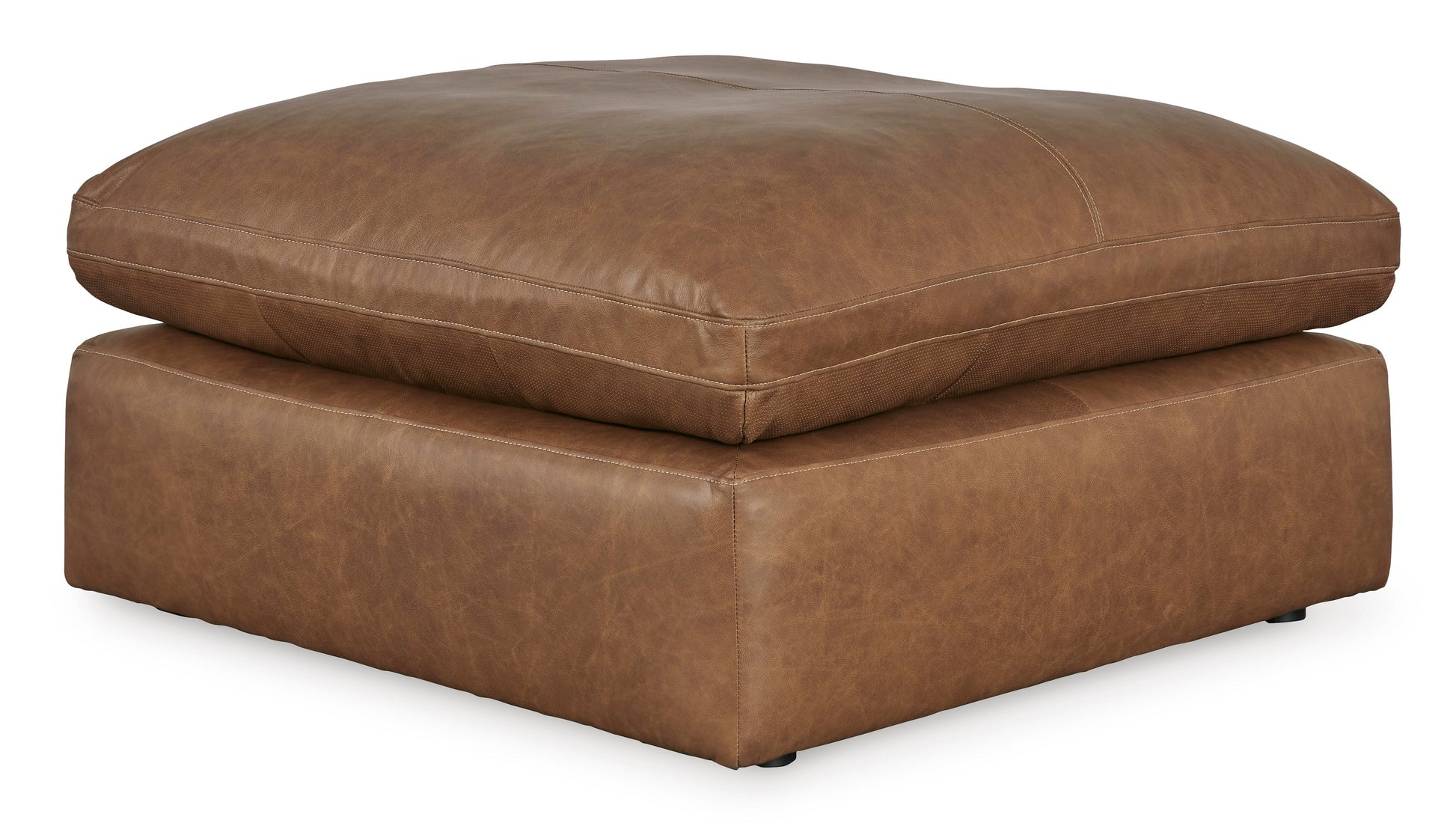 Emilia Caramel Leather 3-Piece Sectional with Ottoman - SET | 3090164 | 3090165 | 3090108 - Luna Furniture - Dallas Store