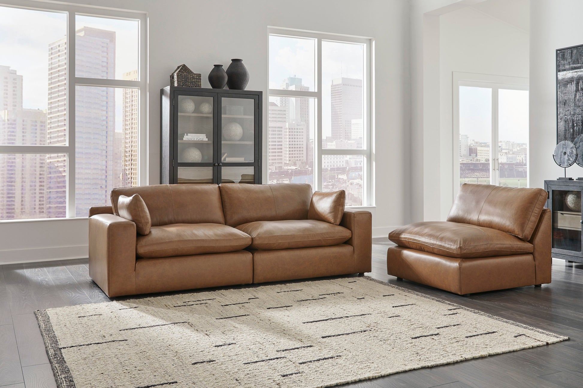 Emilia Caramel Leather 3-Piece Sofa - SET | 3090164 | 3090165 | 3090146 - Luna Furniture - Dallas Store
