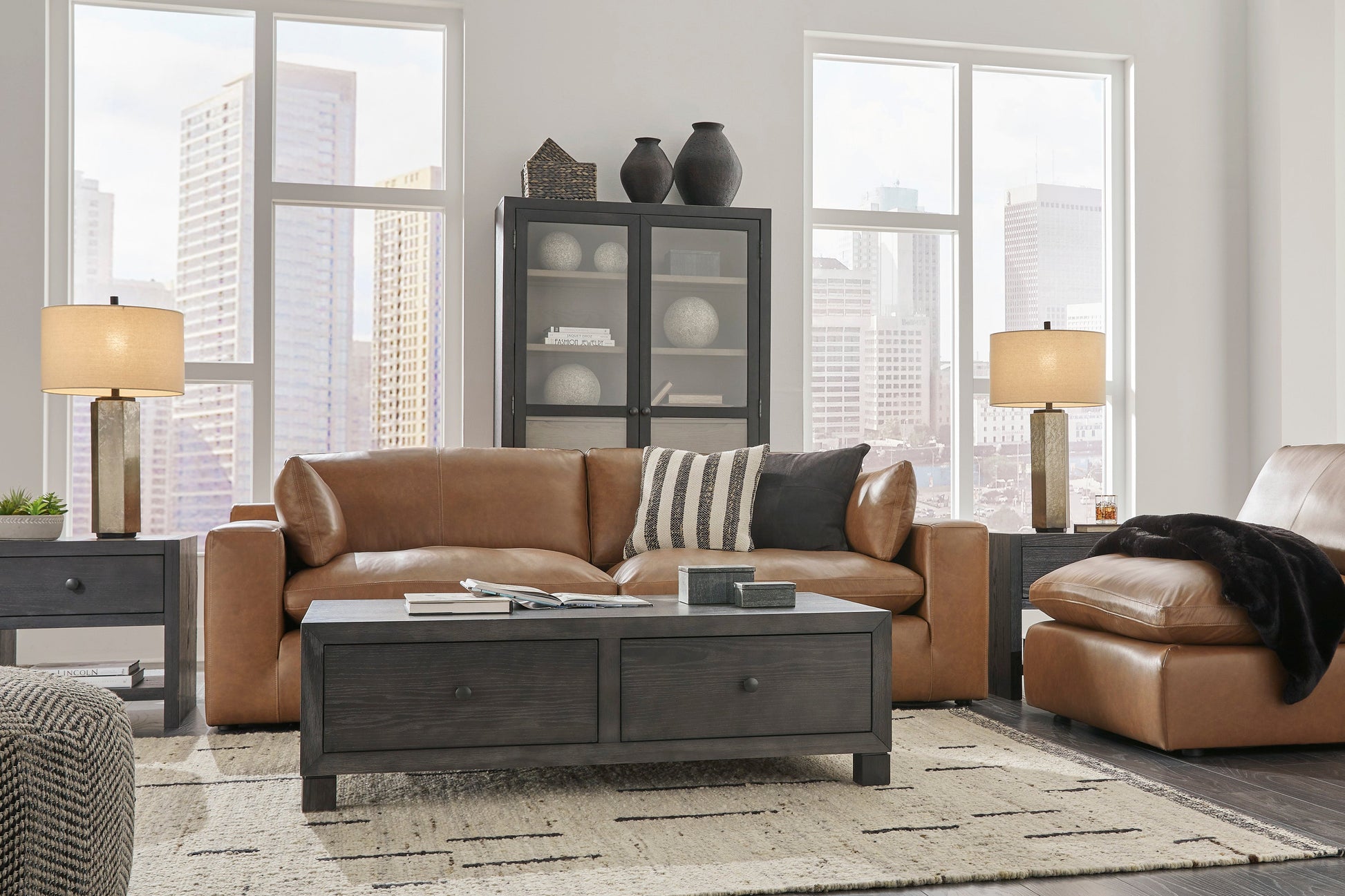 Emilia Caramel Leather 3-Piece Sofa - SET | 3090164 | 3090165 | 3090146 - Luna Furniture - Dallas Store