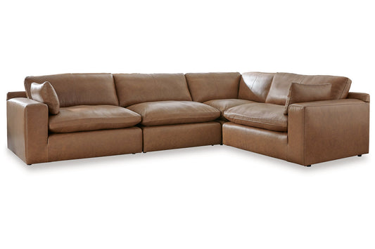 Emilia Caramel Leather 4-Piece Sectional - SET | 3090164 | 3090165 | 3090146 | 3090177 - Luna Furniture - Dallas Store