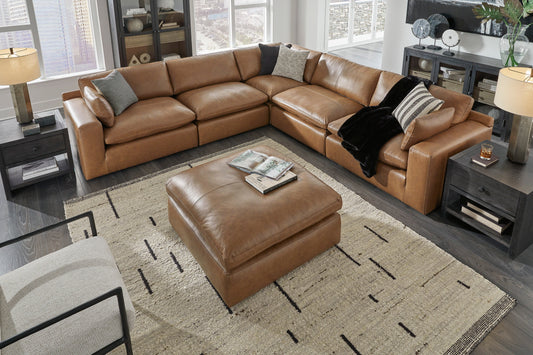 Emilia Caramel Leather 5-Piece Sectional - SET | 3090164 | 3090165 | 3090177 | 3090146 | 3090146 - Luna Furniture - Dallas Store