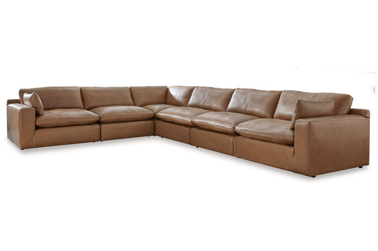 Emilia Caramel Leather 6-Piece Sectional - SET | 3090164 | 3090165 | 3090177 | 3090146 | 3090146 | 3090146 - Luna Furniture - Dallas Store