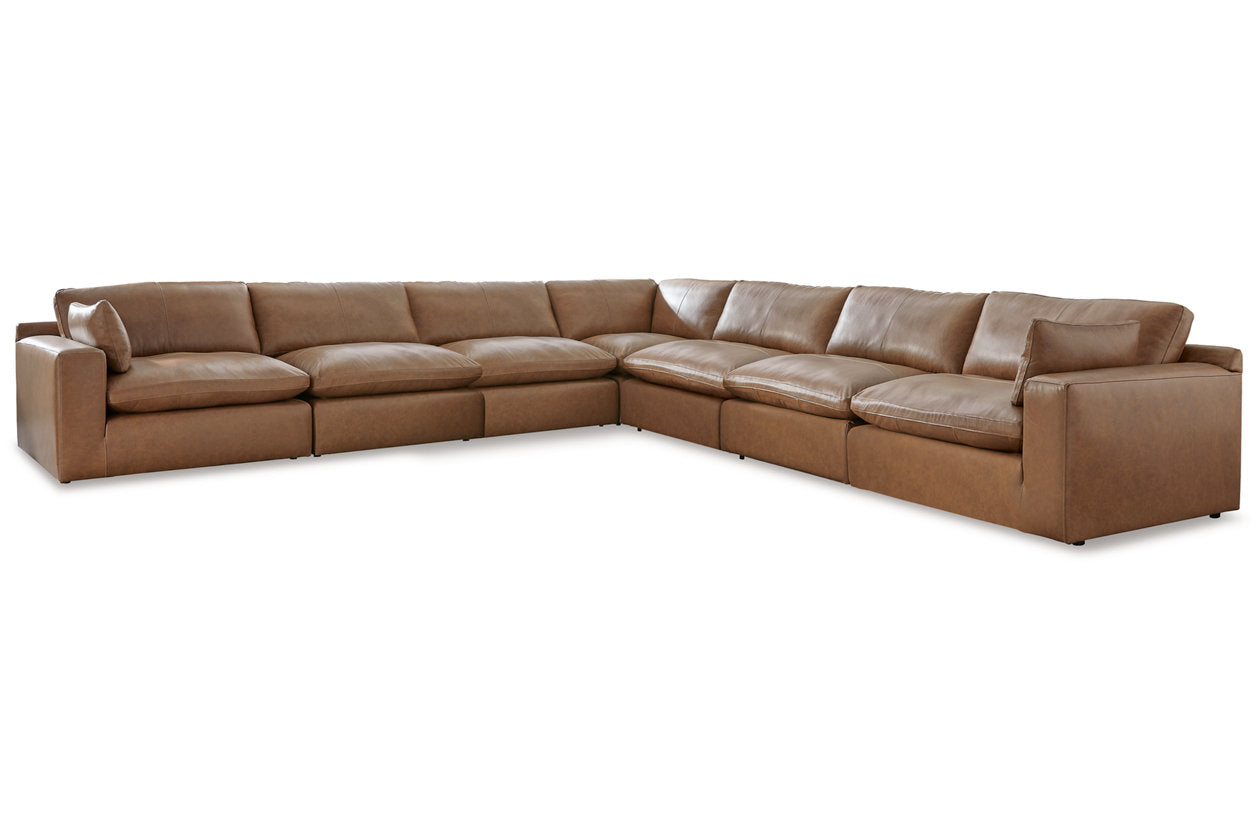 Emilia Caramel Leather 7-Piece Sectional - SET | 3090164 | 3090165 | 3090177 | 3090146 | 3090146 | 3090146 | 3090146 - Luna Furniture - Dallas Store