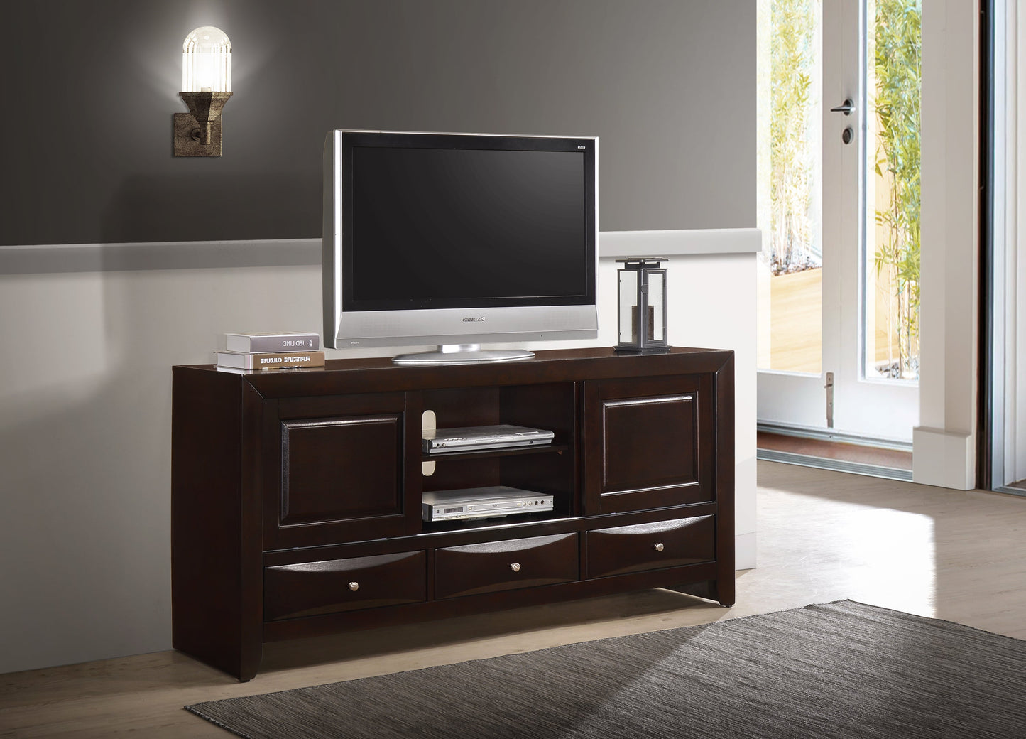Emily Dark Cherry 68" TV Stand - B4260-7 - Luna Furniture - Dallas Store