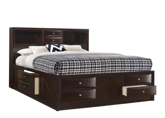 Emily Dark Cherry King Storage Platform Bed - SET | B4265-K-HBFB | B4265-K-DRW-L | B4265-K-DRW-R | B4265-K-RAIL - Luna Furniture - Dallas Store