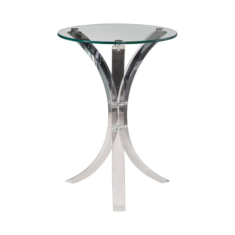 Emmett Clear Round Accent Table - 900490 - Luna Furniture - Dallas Store