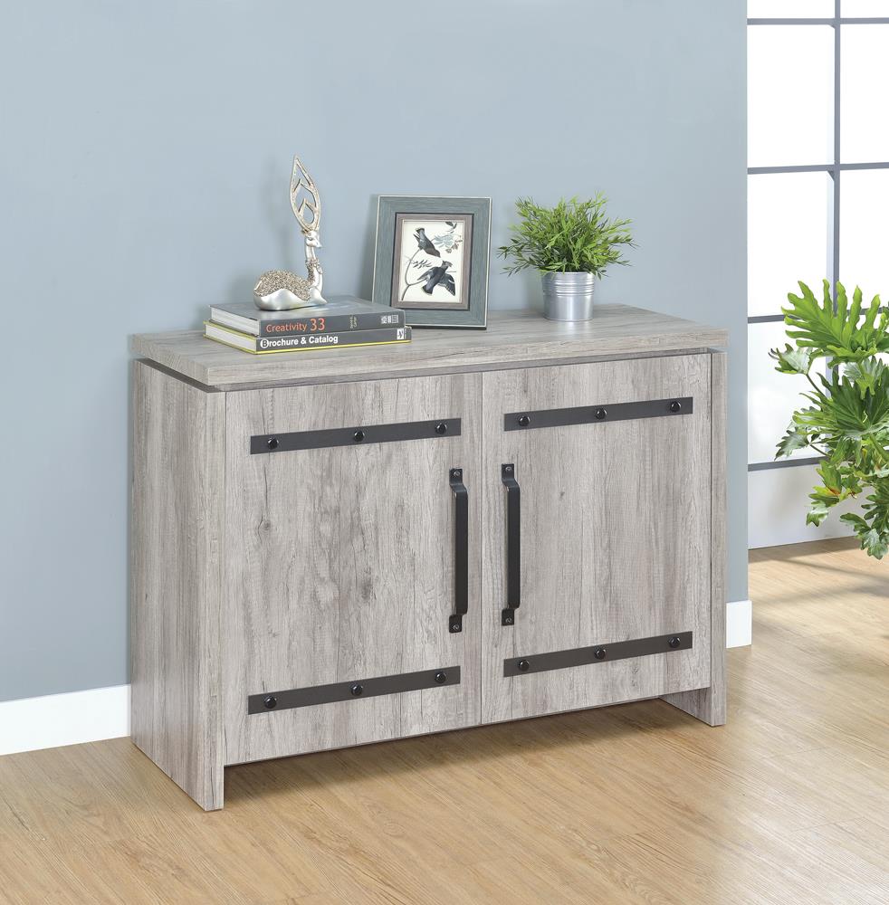 Enoch Gray Driftwood 2-Door Accent Cabinet - 950785 - Luna Furniture - Dallas Store