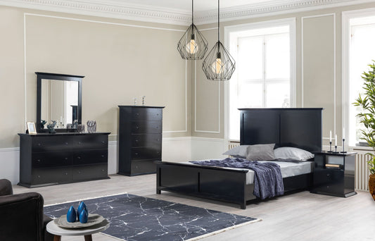 Erika Black 4-Piece Queen Bedroom Set - ERIKABEDROOM-4PCQ - Luna Furniture - Dallas Store