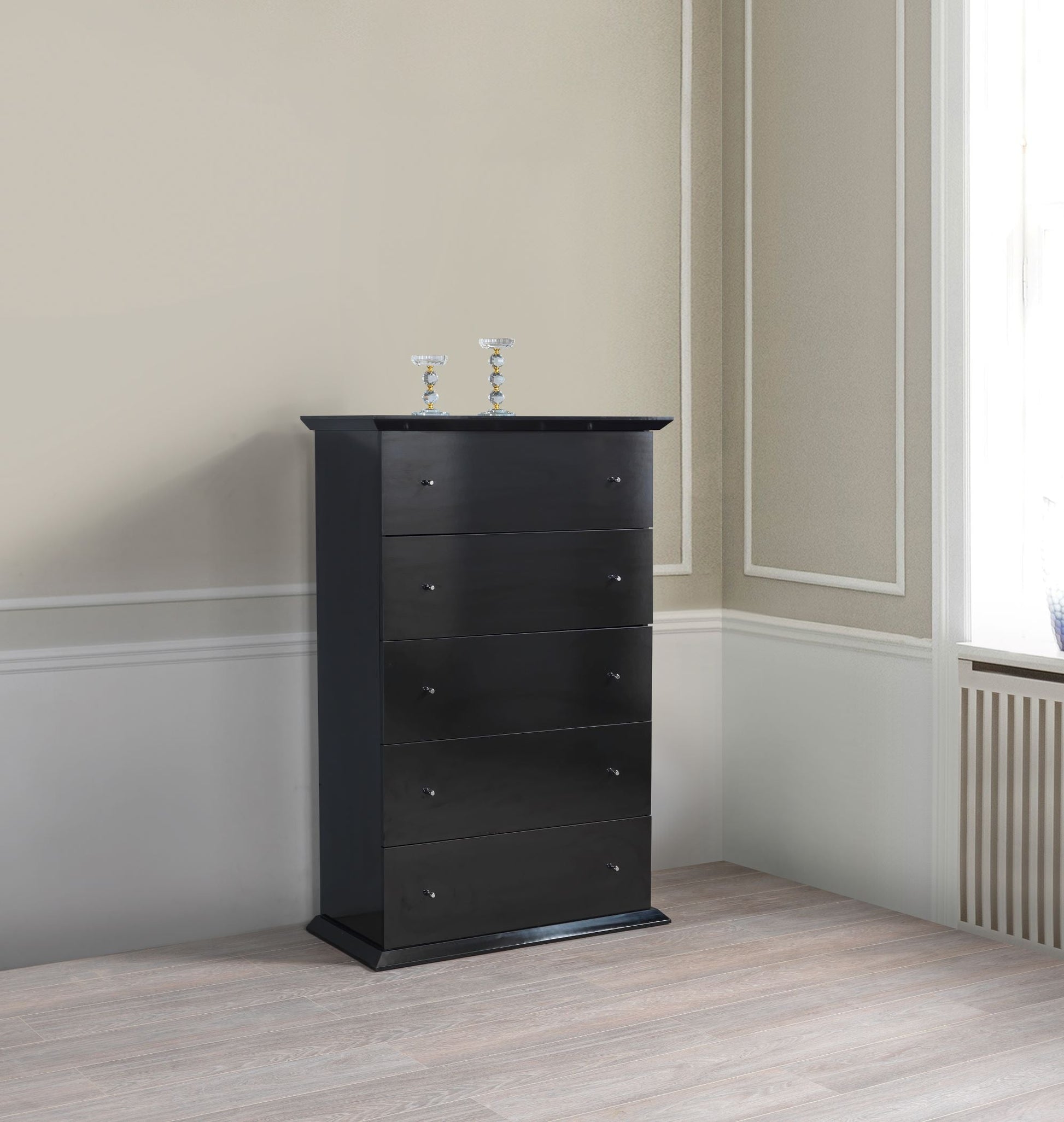 Erika Black 4-Piece Queen Bedroom Set - ERIKABEDROOM-4PCQ - Luna Furniture - Dallas Store