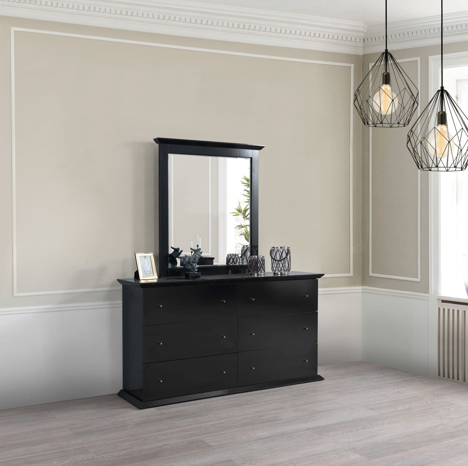 Erika Black 4-Piece Queen Bedroom Set - ERIKABEDROOM-4PCQ - Luna Furniture - Dallas Store
