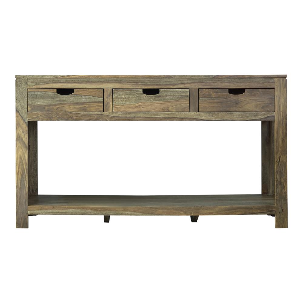 Esther Natural Sheesham 3-Drawer Storage Console Table - 952853 - Luna Furniture - Dallas Store