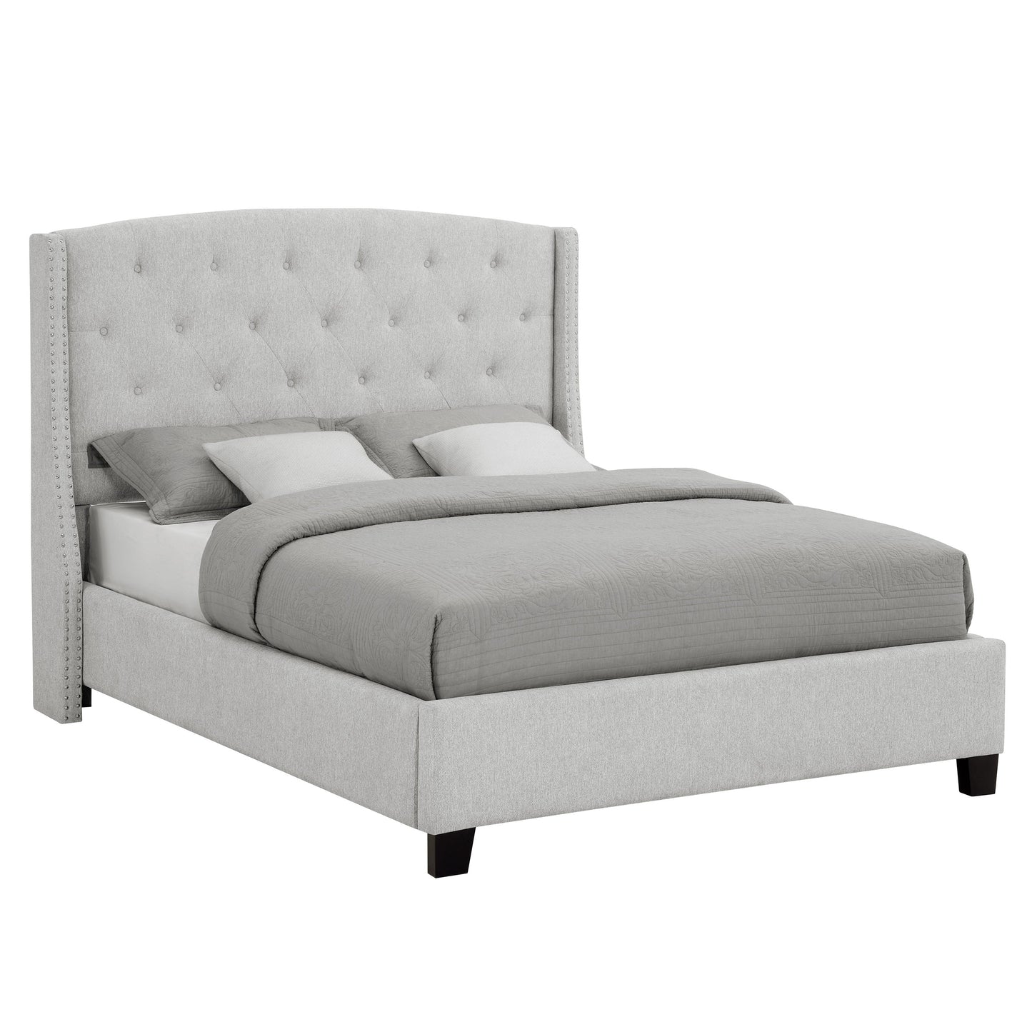 Eva Dove Gray Queen Upholstered Bed - SET | 5111DV-Q-HBFB | 5111DV-KQ-RAIL - Luna Furniture - Dallas Store