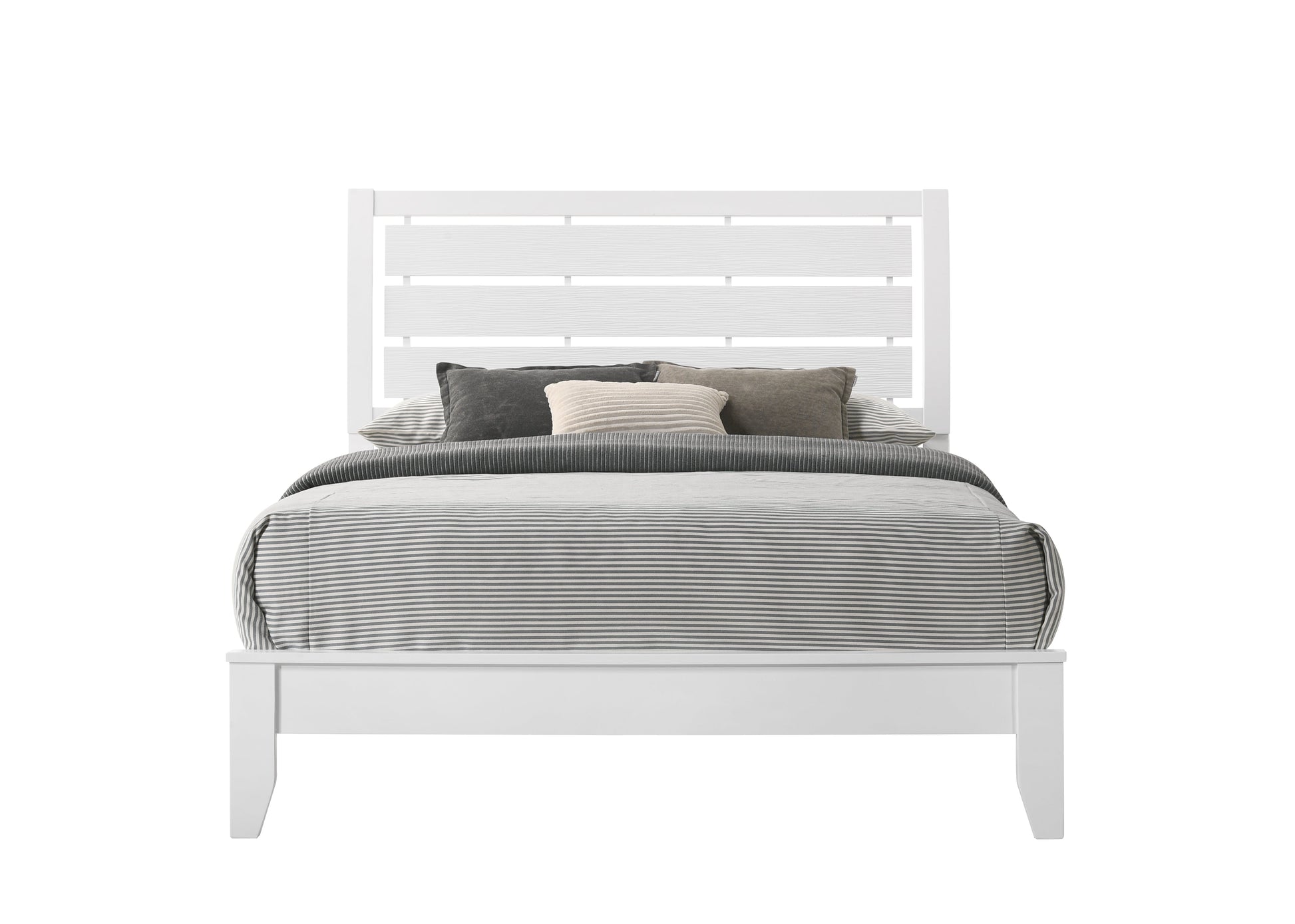 Evan White Queen Panel Bed - SET | B4710-Q-HBFB | B4710-Q-RAIL | - Luna Furniture - Dallas Store