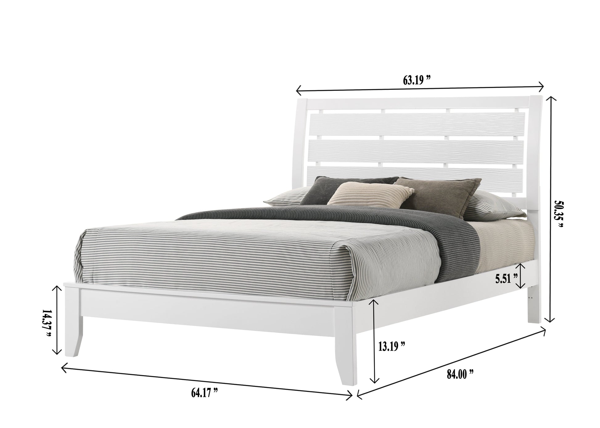 Evan White Queen Panel Bed - SET | B4710-Q-HBFB | B4710-Q-RAIL | - Luna Furniture - Dallas Store